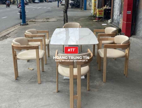 Bàn ghế ăn gỗ nệm cao cấp HTT27