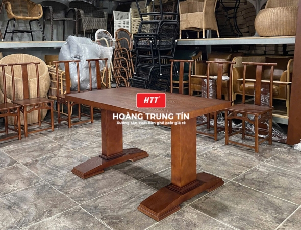 Bàn ghế gỗ nhà hàng cao cấp HTT01