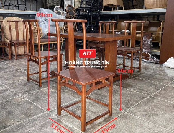 Bàn ghế gỗ nhà hàng cao cấp HTT01