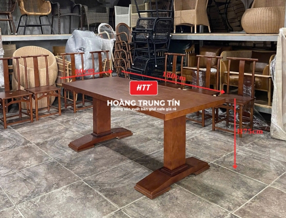 Bàn ghế gỗ nhà hàng cao cấp HTT01