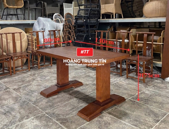 Bàn ghế gỗ nhà hàng cao cấp HTT01