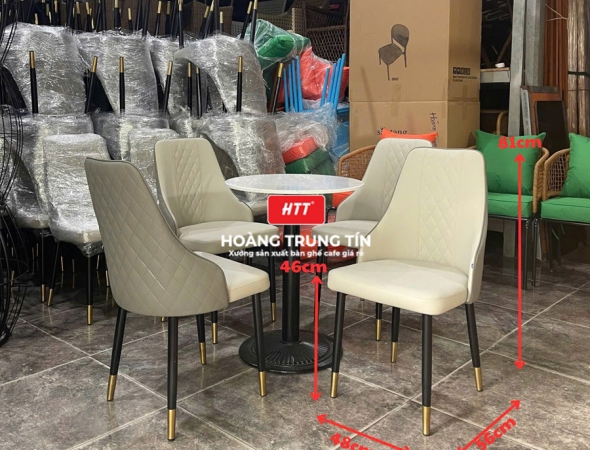 Bàn ghế cafe sắt nệm cao cấp HTT34