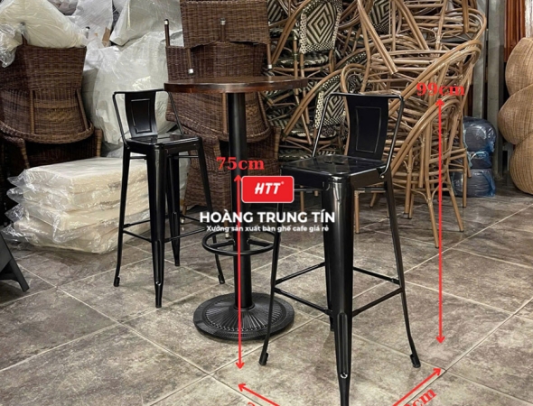 Bàn ghế bar sắt gỗ HTT03