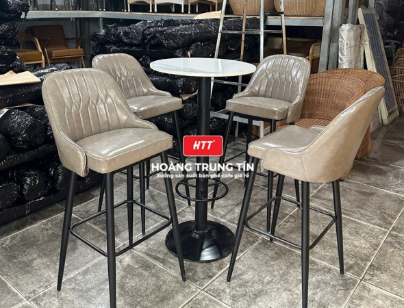 Bàn ghế bar sắt nệm HTT03