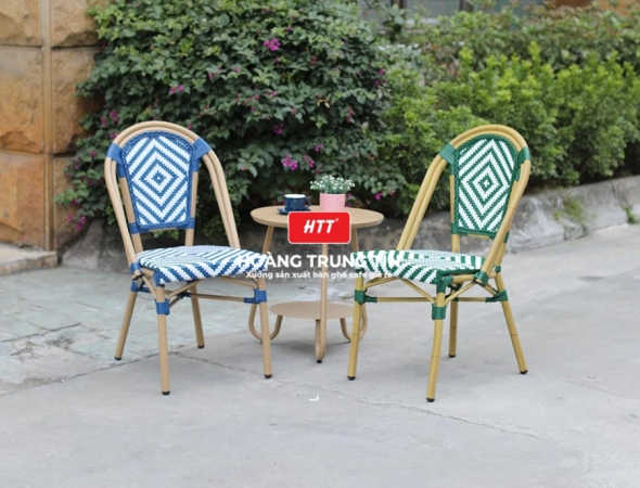 Bàn ghế nhựa giả mây ngoài trời HTT037