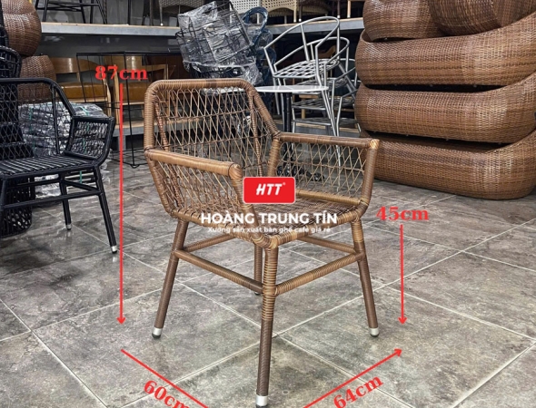 Ghế cafe đan nhựa mây ngoài trời HTT056