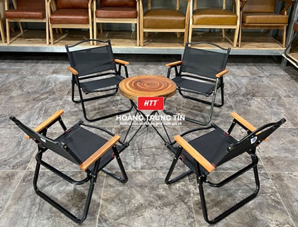 Ghế cafe xếp có tựa lưng gấp gọn