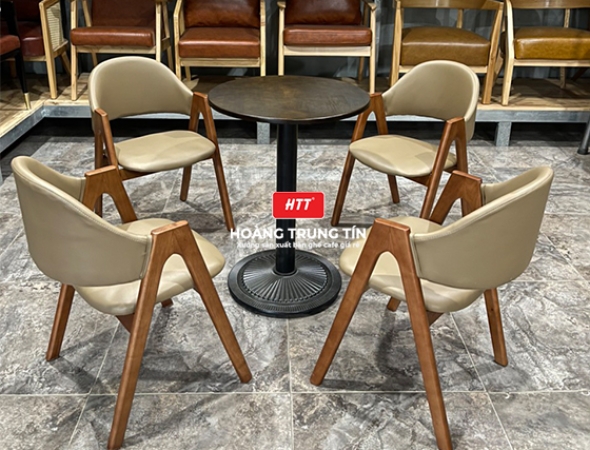 Bộ bàn ghế cafe gỗ nệm 