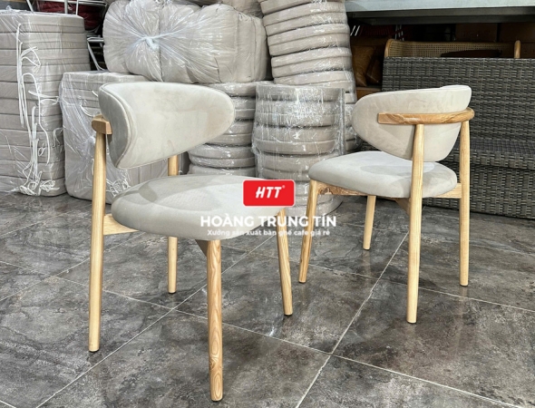 Ghế cafe gỗ nệm cao cấp HTT64