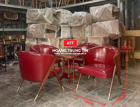 Bàn ghế cafe gỗ nệm cao cấp HTT46