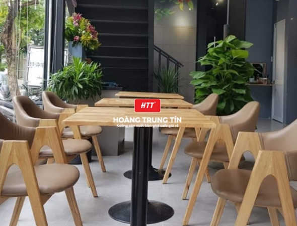 Bộ bàn ghế cafe gỗ nệm BCF001