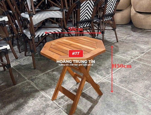 Bàn ghế cafe gỗ xếp HTT01