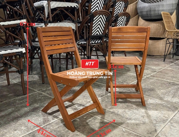 Bàn ghế cafe gỗ xếp HTT01