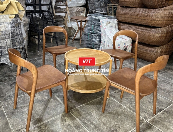 Bàn ghế cafe gỗ cao cấp HTT04