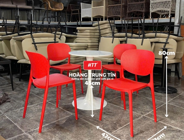 Bàn ghế cafe nhựa đúc nguyên khối HTT16