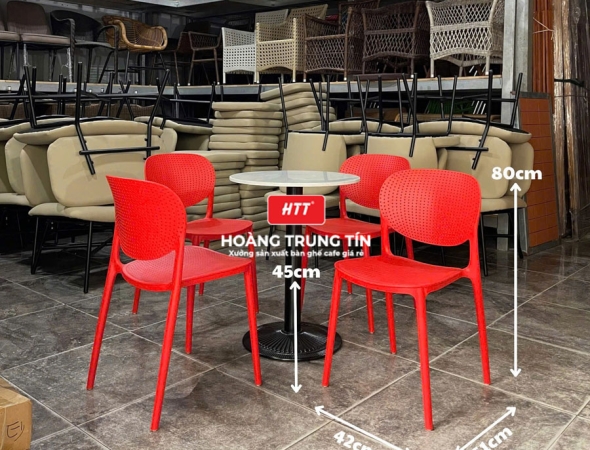 Bàn ghế cafe nhựa đúc nguyên khối HTT16