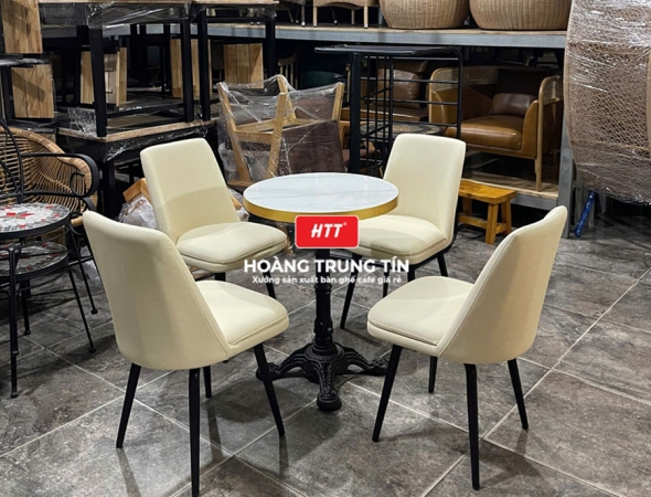 Bàn ghế cafe sắt nệm cao cấp HTT37