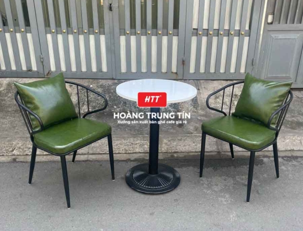Bàn ghế cafe sắt nệm cao cấp HTT24