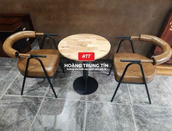 Bàn ghế cafe sắt nệm cao cấp HTT25