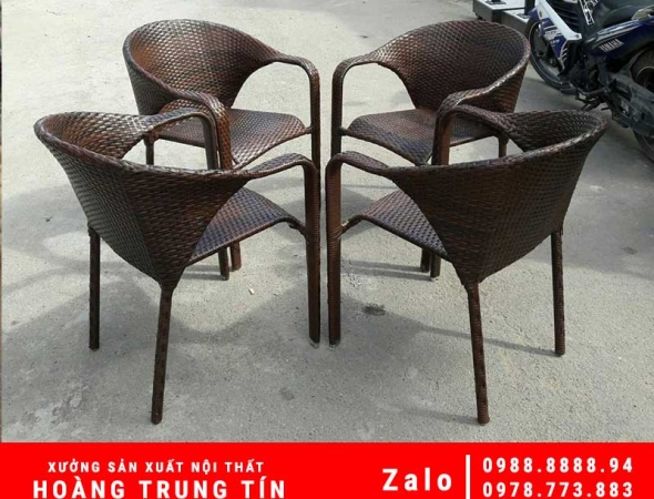 Bàn ghế nhựa giả Mây sân vườn