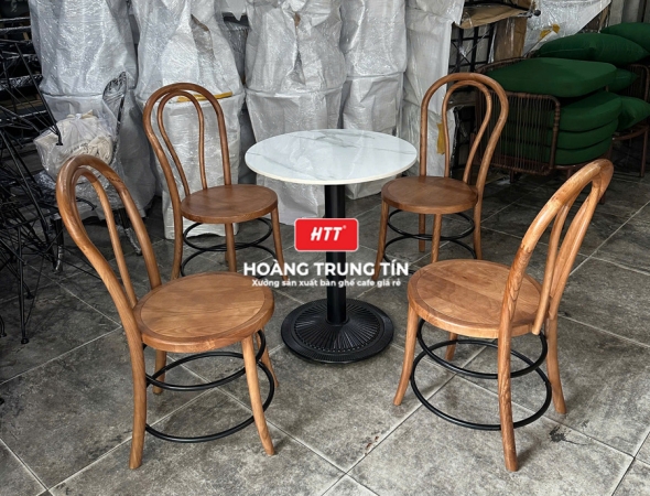 Bàn ghế cafe gỗ cao cấp HTT06