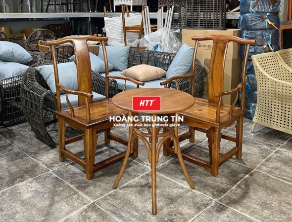 Bàn ghế cafe gỗ cao cấp HTT03
