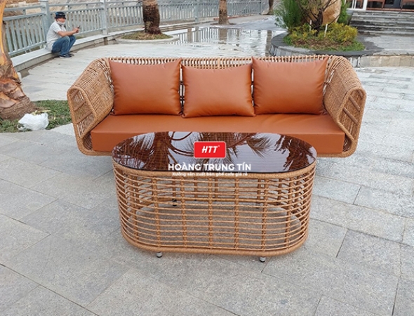 Bộ sofa cafe Nhựa Giả Mây cao cấp