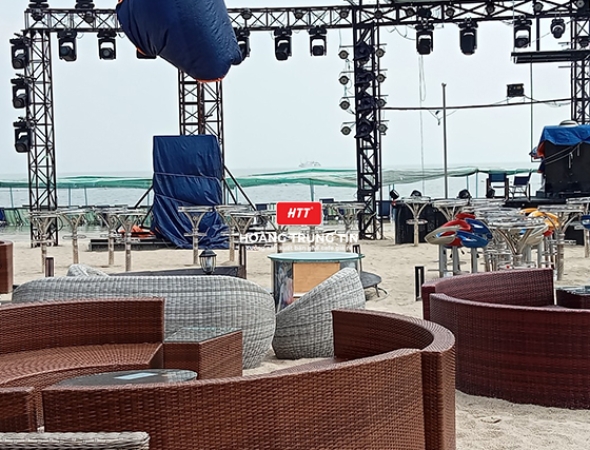 Sofa nhựa giả Mây dành cho cafe sân vườn