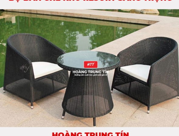 Bàn ghế nhựa Giả Mây dành cho khu resort