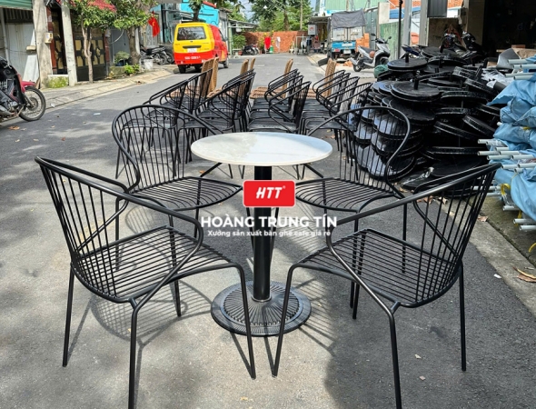 Bàn ghế cafe sắt ngoài trời HTT31
