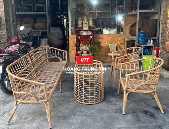 Sofa đan nhựa giả mây HTT048