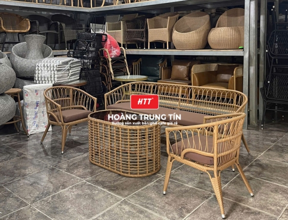 Sofa đan nhựa giả mây HTT048