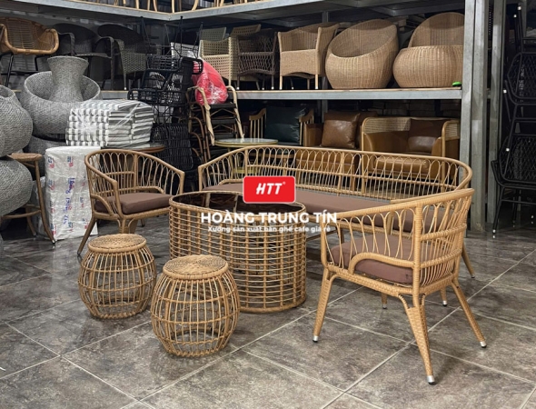 Sofa đan nhựa giả mây HTT048