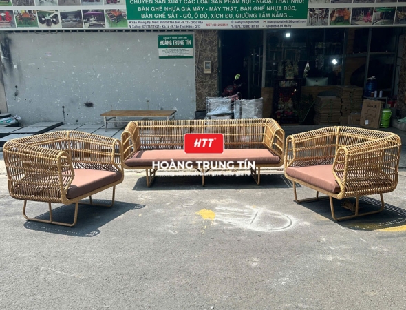 Sofa đan nhựa giả mây HTT049