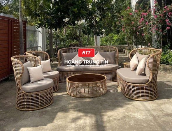 Sofa đan nhựa giả mây HTT053