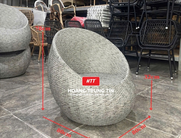 Bàn ghế sofa trứng đan nhựa mây HTT065