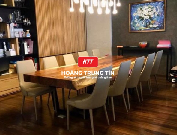 Bàn cafe gỗ me tây nguyên tấm cao cấp