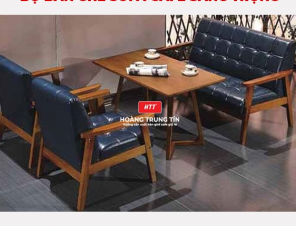 Bộ bàn ghế sofa da cao cấp dành cho quán cafe máy lạnh
