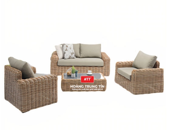 Sofa Mây Nhựa Ngoài Trời