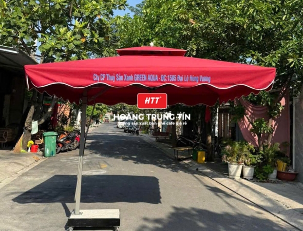 Dù cafe lệch tâm vuông 3m - HTT02