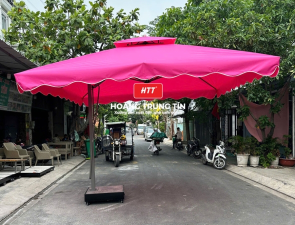 Dù cafe lệch tâm vuông 3m - HTT03