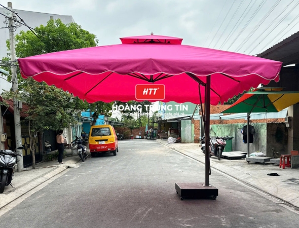 Dù cafe lệch tâm vuông 3m - HTT03