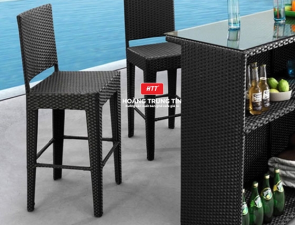 Bàn Ghế Bar Nhựa Giả Mây cao cấp Giá Thanh Lý