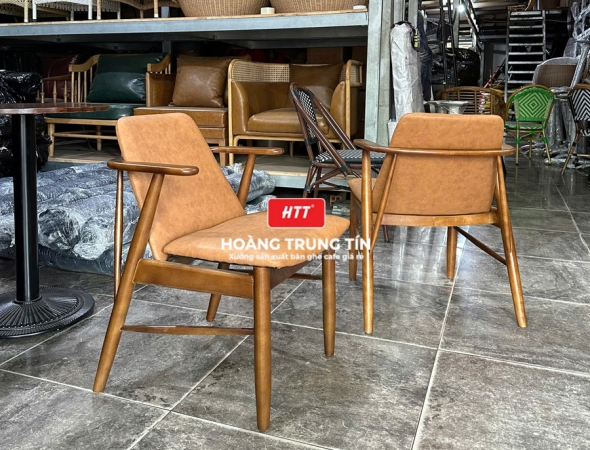Ghế cafe gỗ nệm cao cấp HTT65