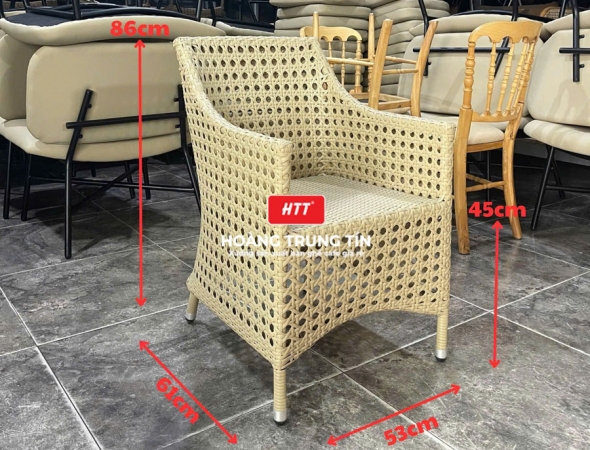 Ghế cafe đan nhựa mây ngoài trời HTT040