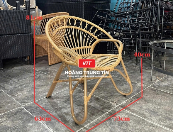 Ghế cafe đan nhựa mây ngoài trời HTT064