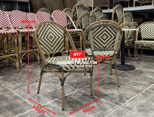 Ghế cafe đan nhựa mây ngoài trời HTT042