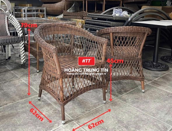 Ghế cafe đan nhựa mây ngoài trời HTT036