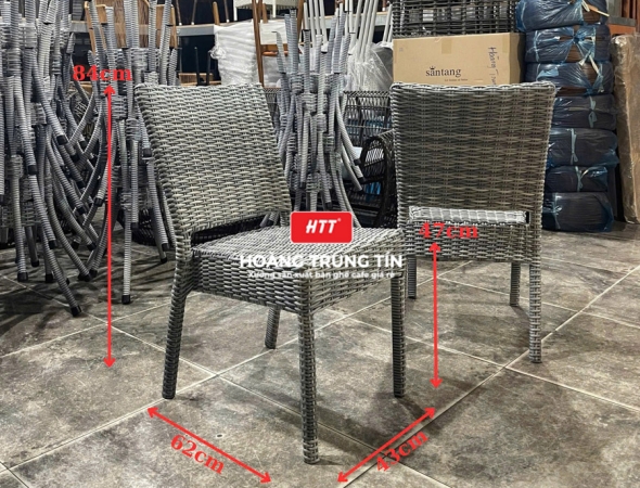 Ghế cafe đan nhựa mây ngoài trời HTT046