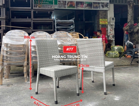 Ghế cafe đan nhựa mây ngoài trời HTT046